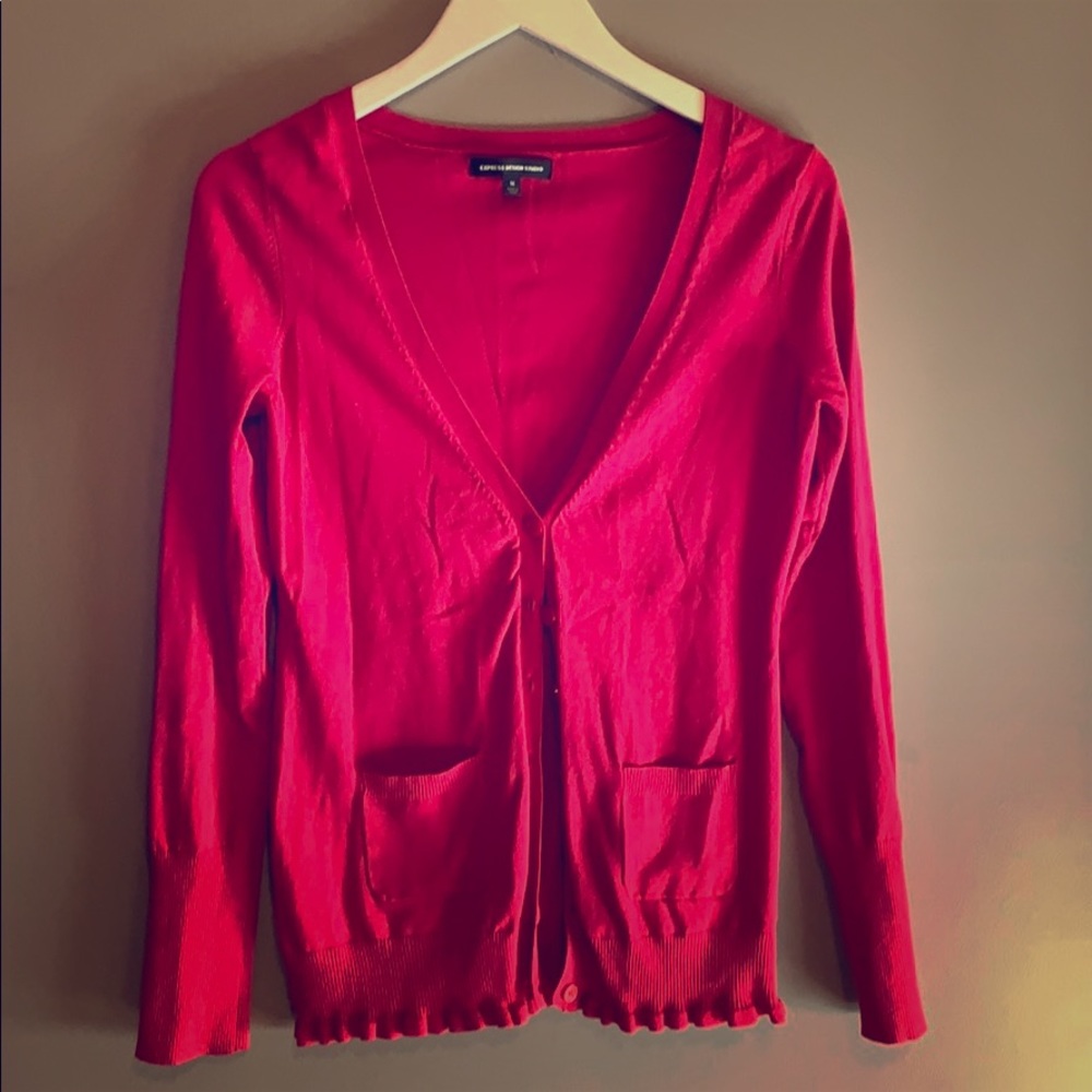 Red Express Long Sleeved Cardigan